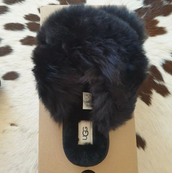 Authentic UGG Fuzzalicious Sheepskin Shearling Soft Fur Fluffy Slippers AU 5 - Picture 5 of 12
